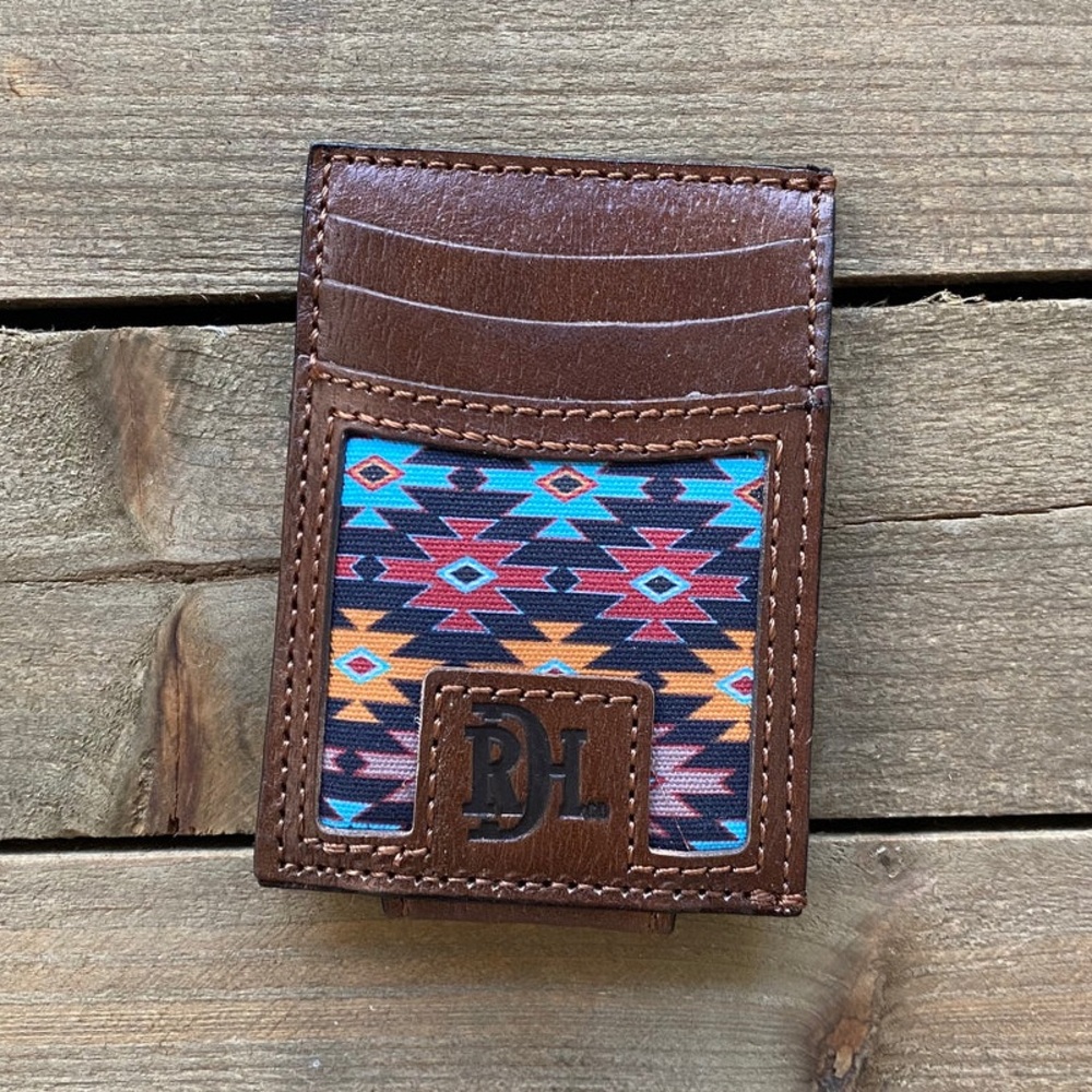 Red Dirt Hat RFID Card Wallet Leather Aztec Western Minimalist Slim NWT